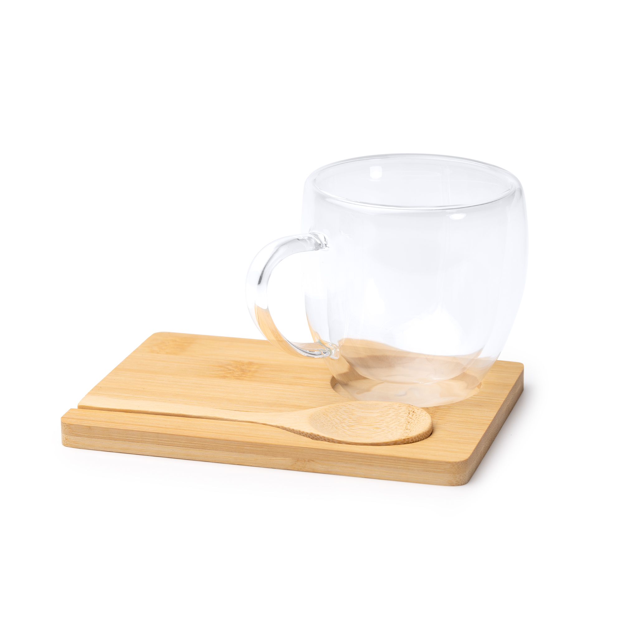 Set taza cristal doble pared Blumon ecológico
