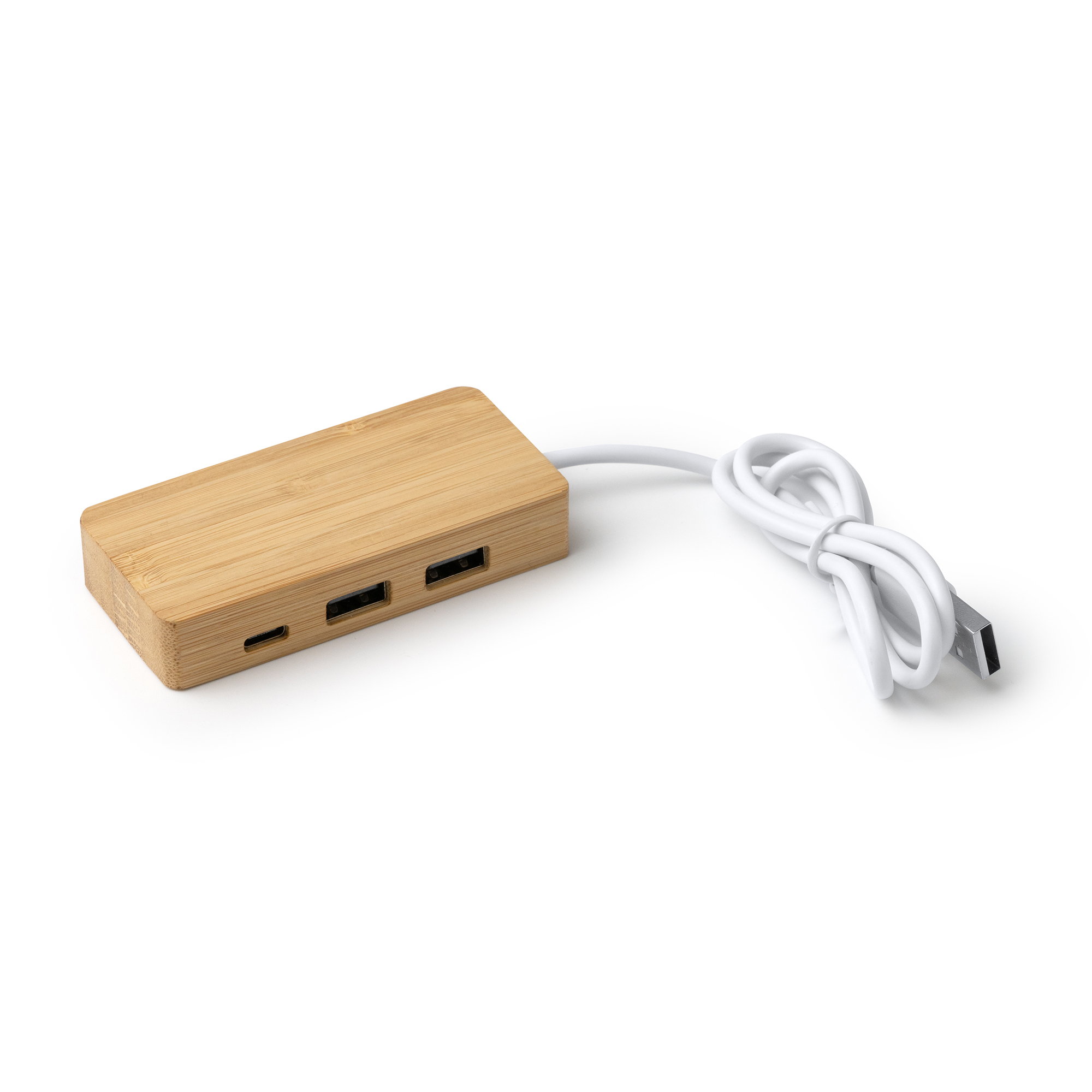 Puerto USB de bambú Neptune: Conectividad Sostenible