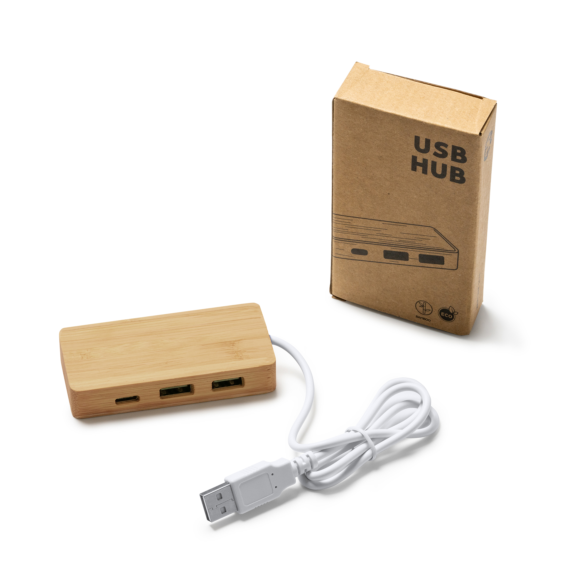 Puerto USB de bambú Neptune: Conectividad Sostenible - Imagen 3