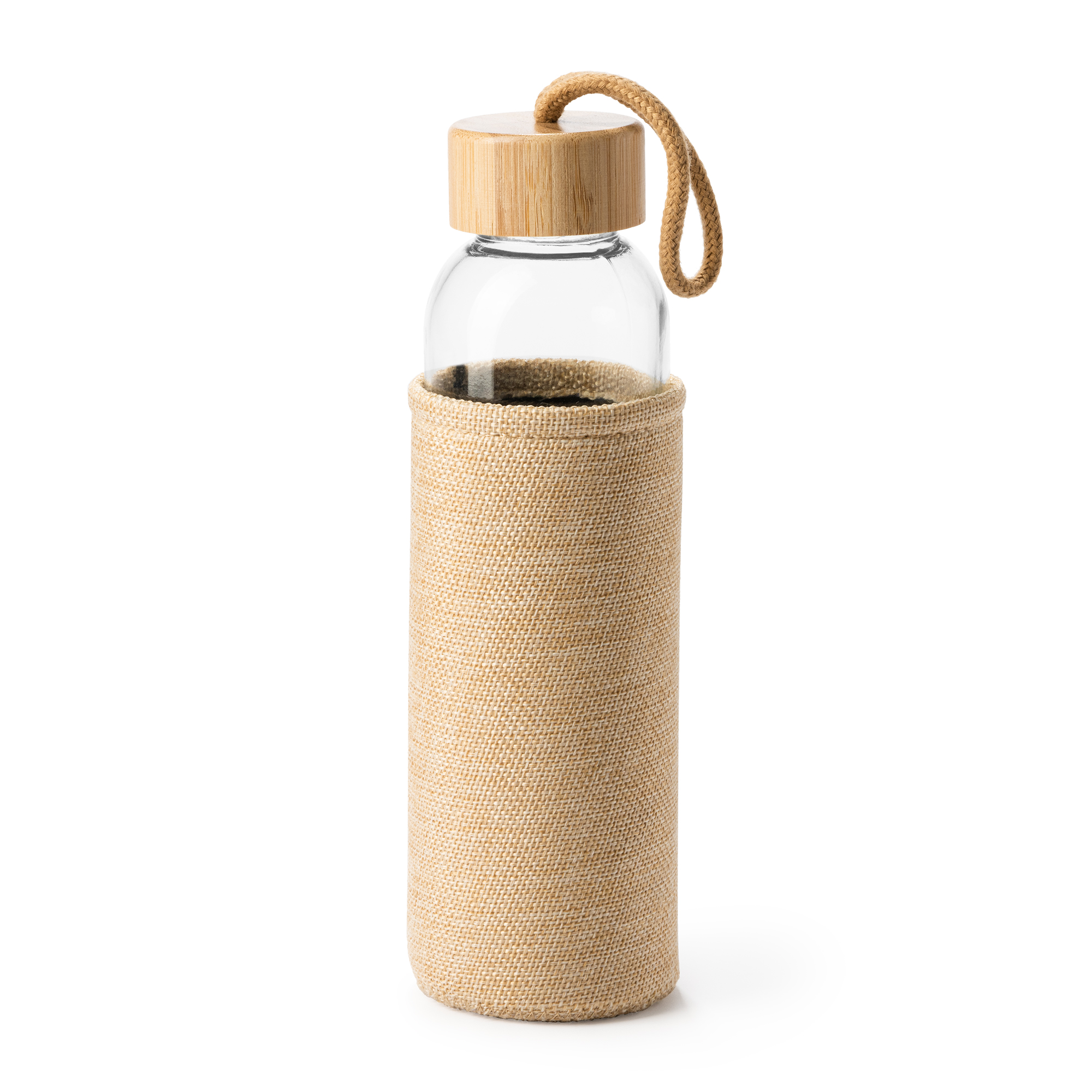 Bidón de cristal Sibu con funda de yute