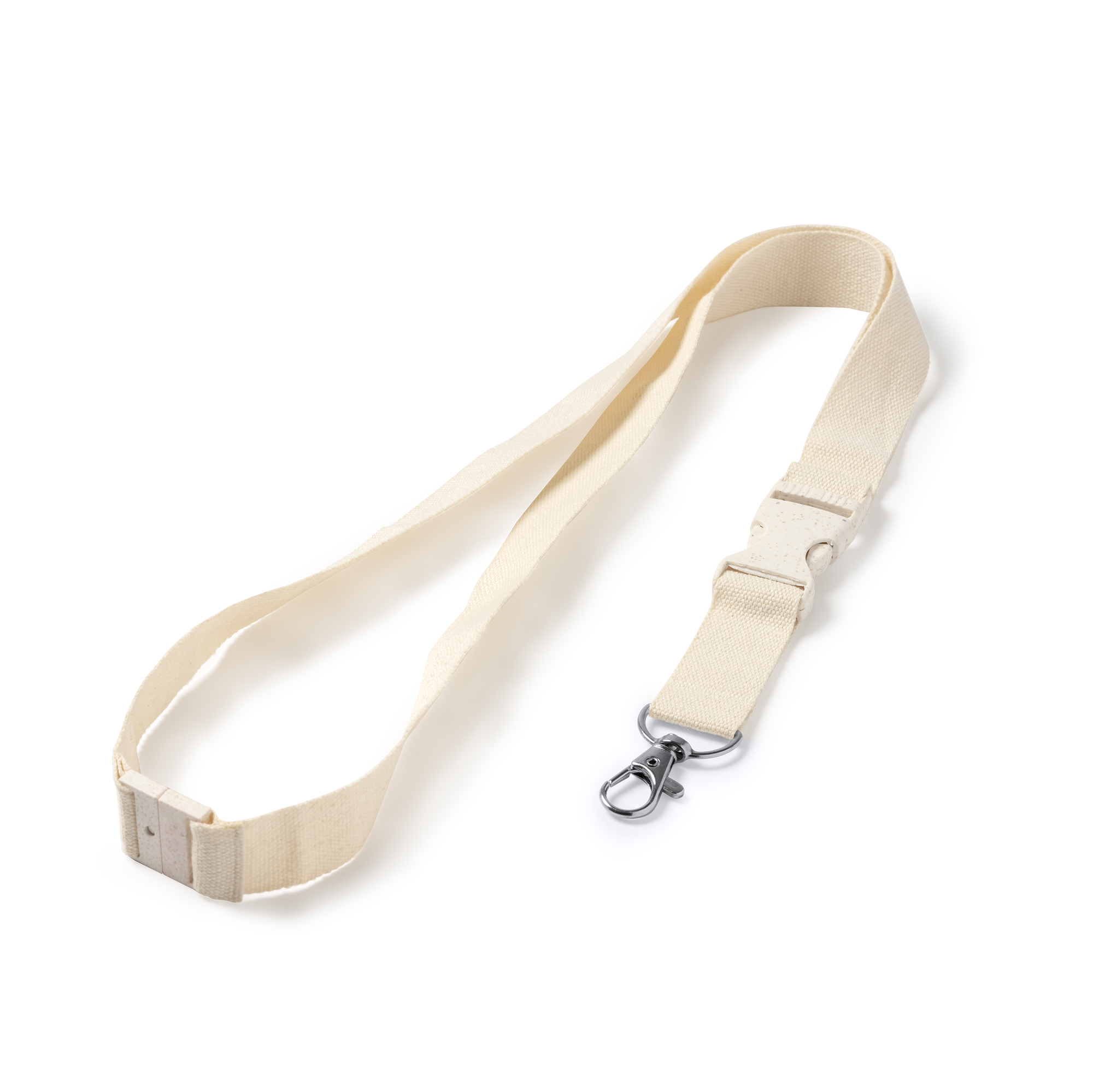 Lanyard de algodón Nela para eventos ecológicos